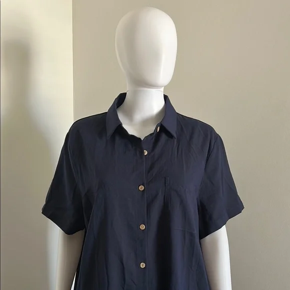 Zeagoo, Woman’s XL Navy Blue Buttoned Midi Dress - Picture 2 of 9